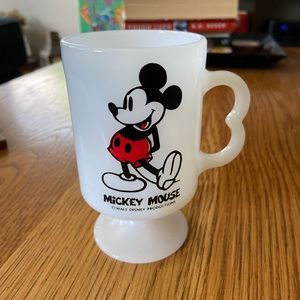 Vintage Mickey Mouse Milk Glass Coffee Cup